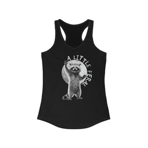"A Little Feral" Raccoon Women's Racerback Tank