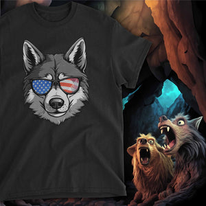 American Wolf T-Shirt - Black