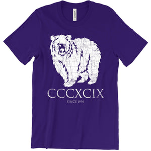 Grizzly 399 Roman Numerals T-Shirt Printify Team Purple S