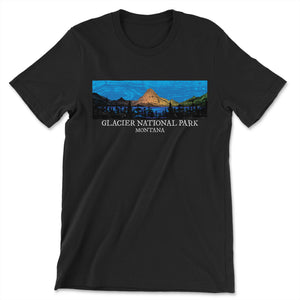 Glacier National Park T-Shirt T-Shirt Printify Black S