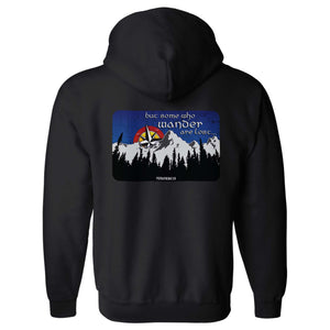 But some who wander are lost - Full Zip Hooded Sweatshirt Hoodie Printify Black L