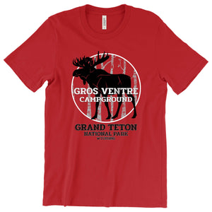 Gros Ventre Campground Moose T-Shirt Printify Red S