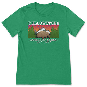 Yellowstone 150th Anniversary T-Shirt T-Shirt Printify Heather Kelly S
