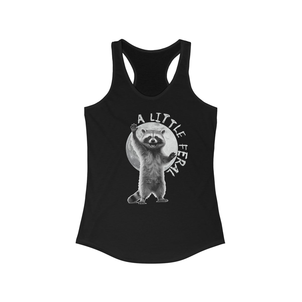 "A Little Feral" Raccoon Women's Racerback Tank