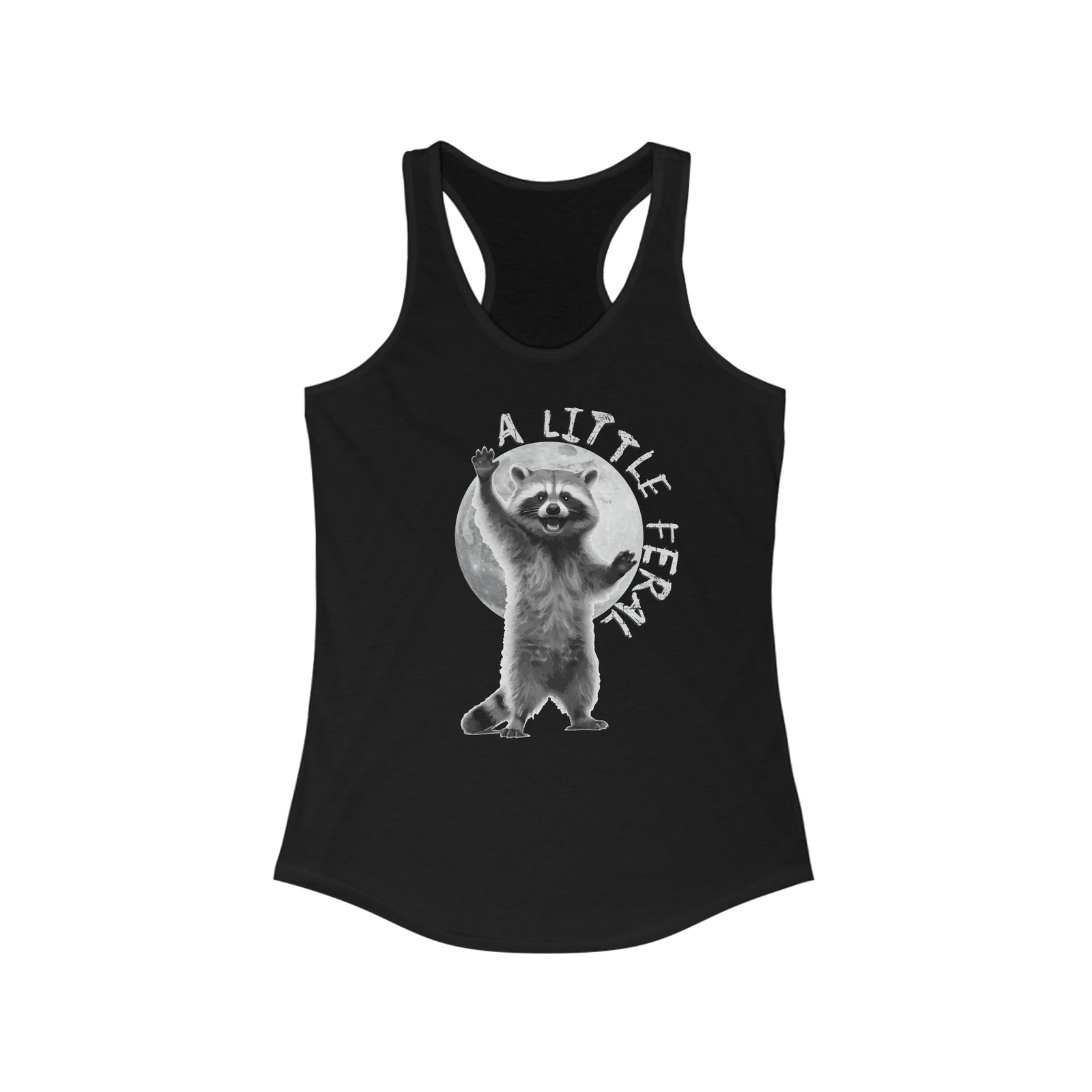 "A Little Feral" Raccoon Women's Racerback Tank