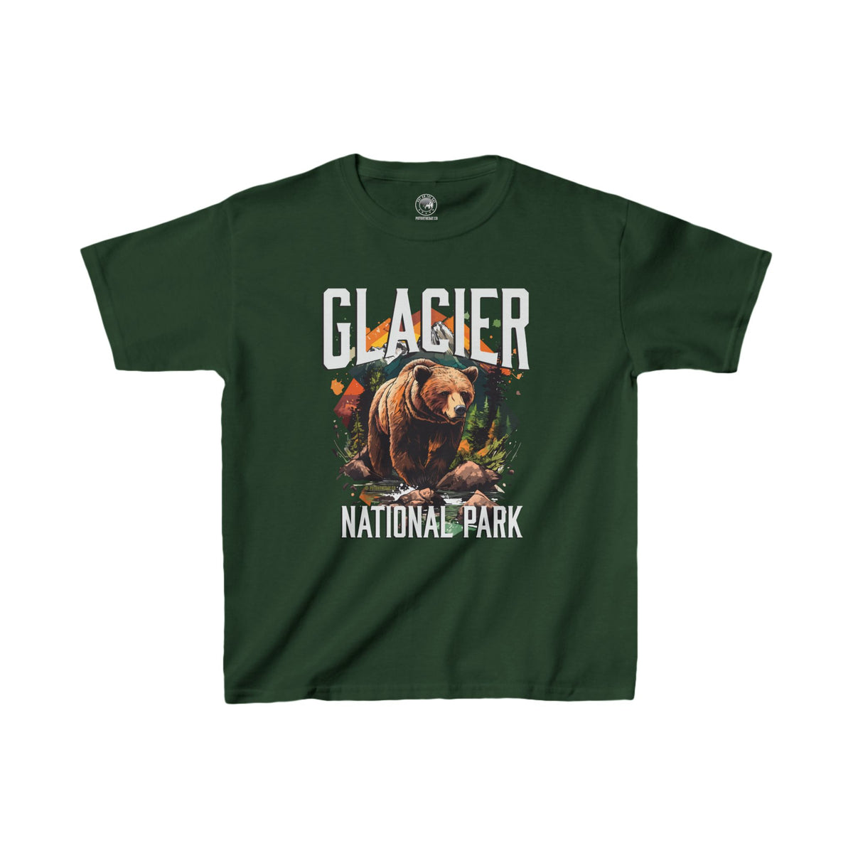 Glacier National Park Grizzly Kids Heavy Cotton Tee