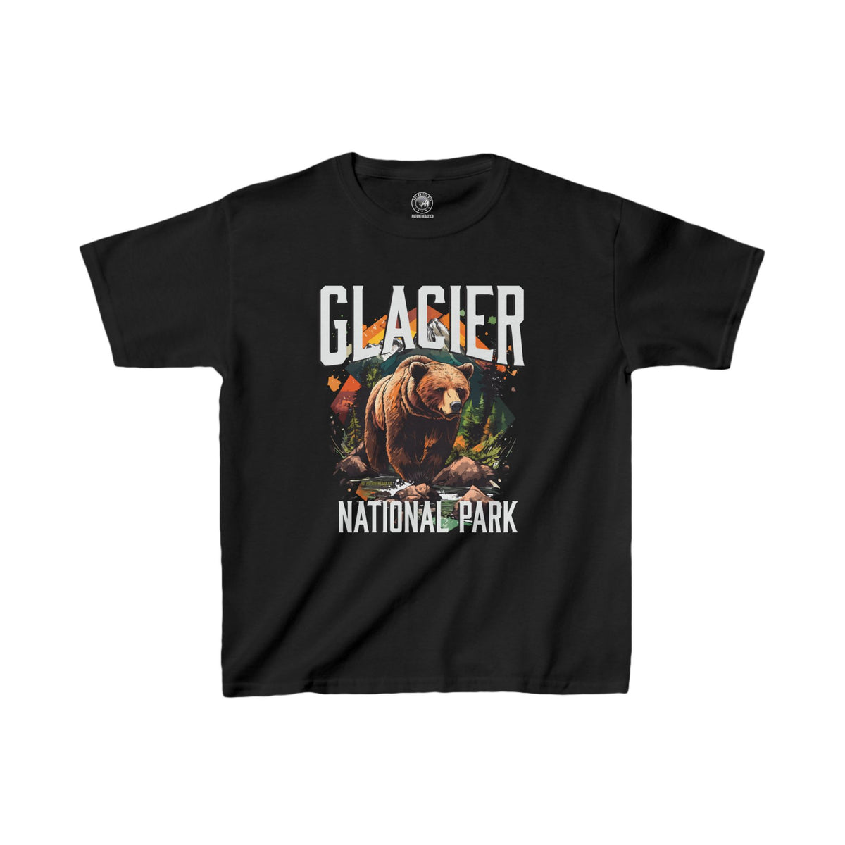 Glacier National Park Grizzly Kids Heavy Cotton Tee