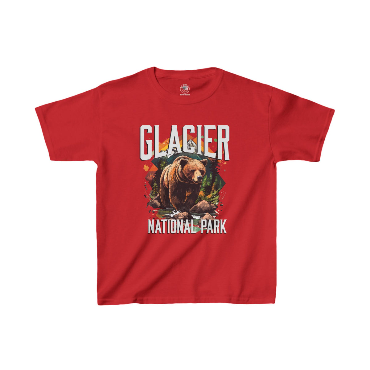 Glacier National Park Grizzly Kids Heavy Cotton Tee