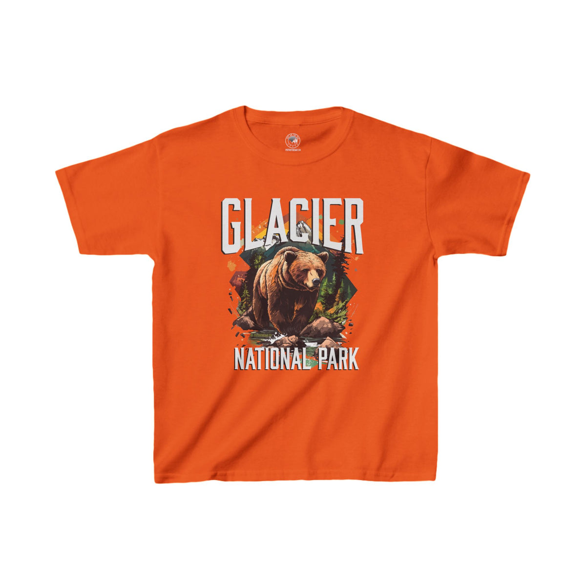 Glacier National Park Grizzly Kids Heavy Cotton Tee