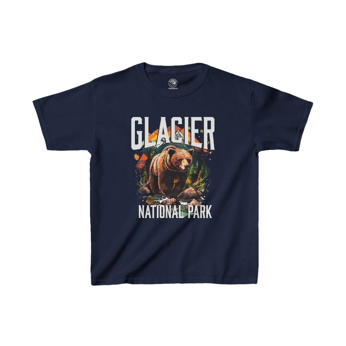Glacier National Park Grizzly Kids Heavy Cotton Tee