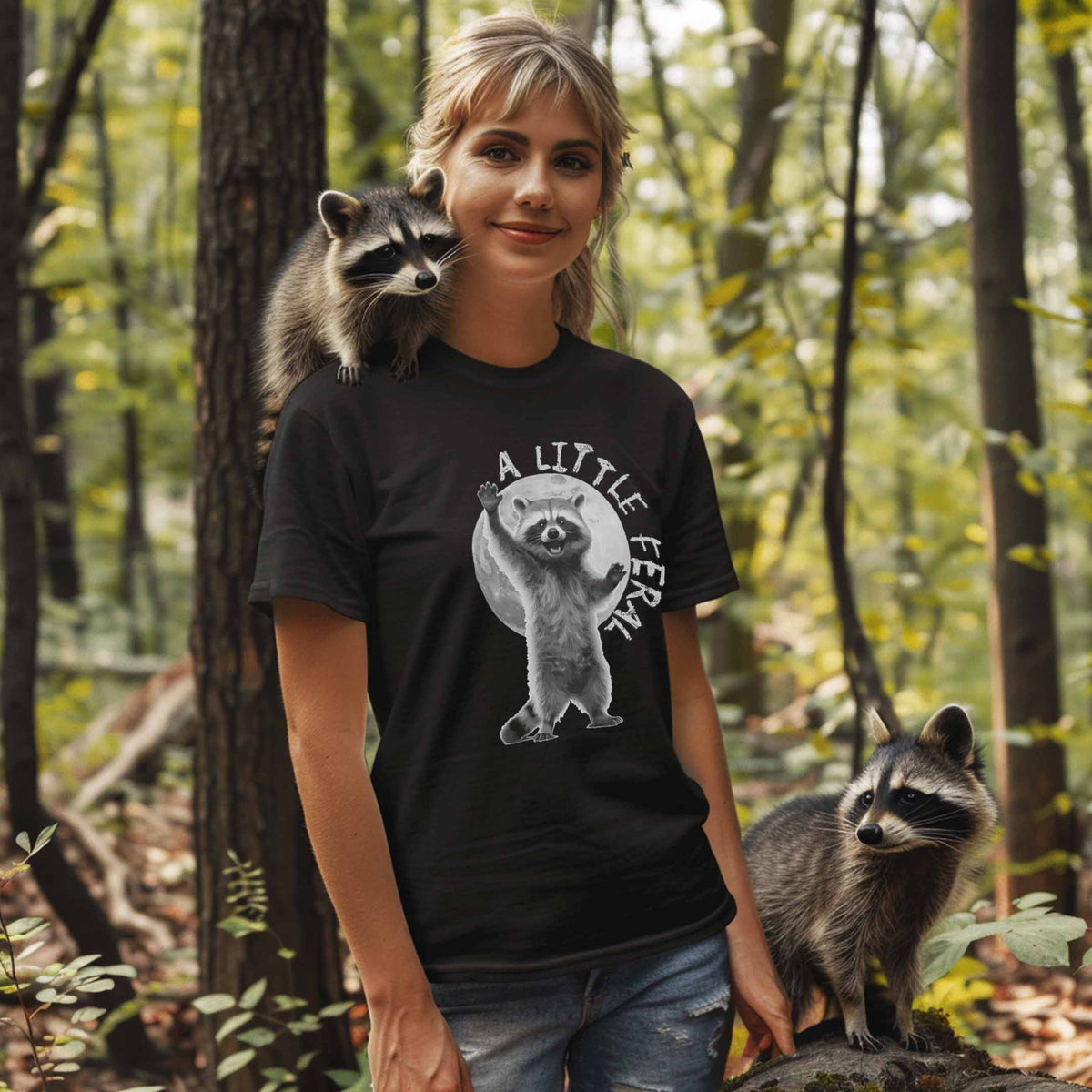 "A Little Feral" Raccoon T-Shirt