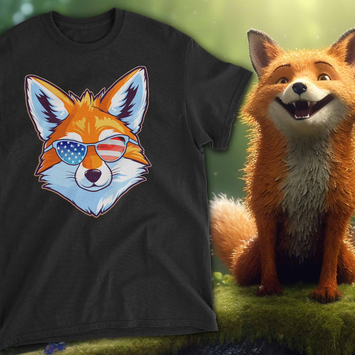 American Fox Youth T-Shirt - Black