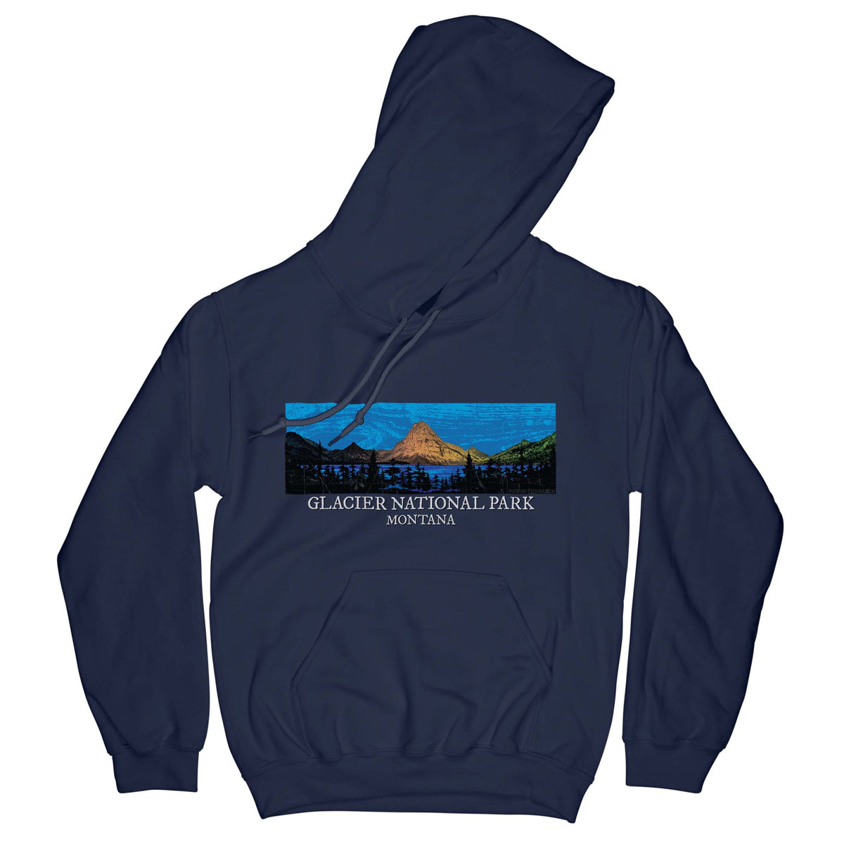 Glacier National Park Hoodie Hoodie Printify Navy S 