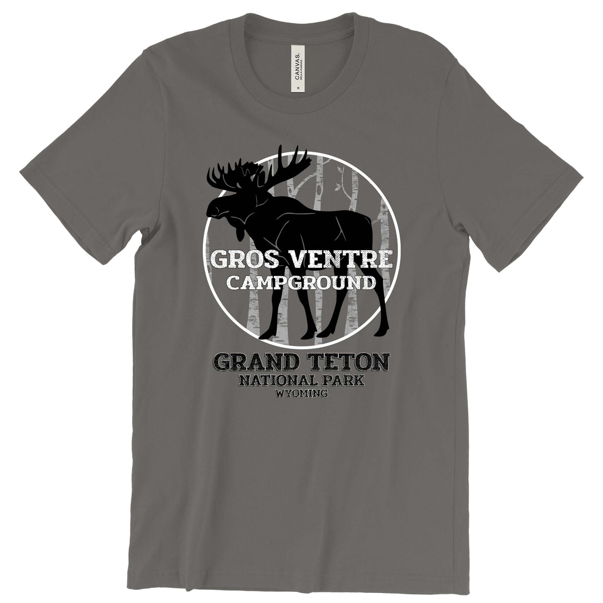 Gros Ventre Campground Moose T-Shirt Printify Asphalt S 